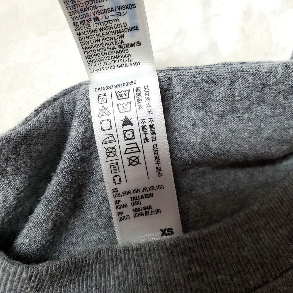 "Sorry I'm Totally Rad" Graphic T-Shirt XS American Apparel Gray Blend - Picture 7 of 13